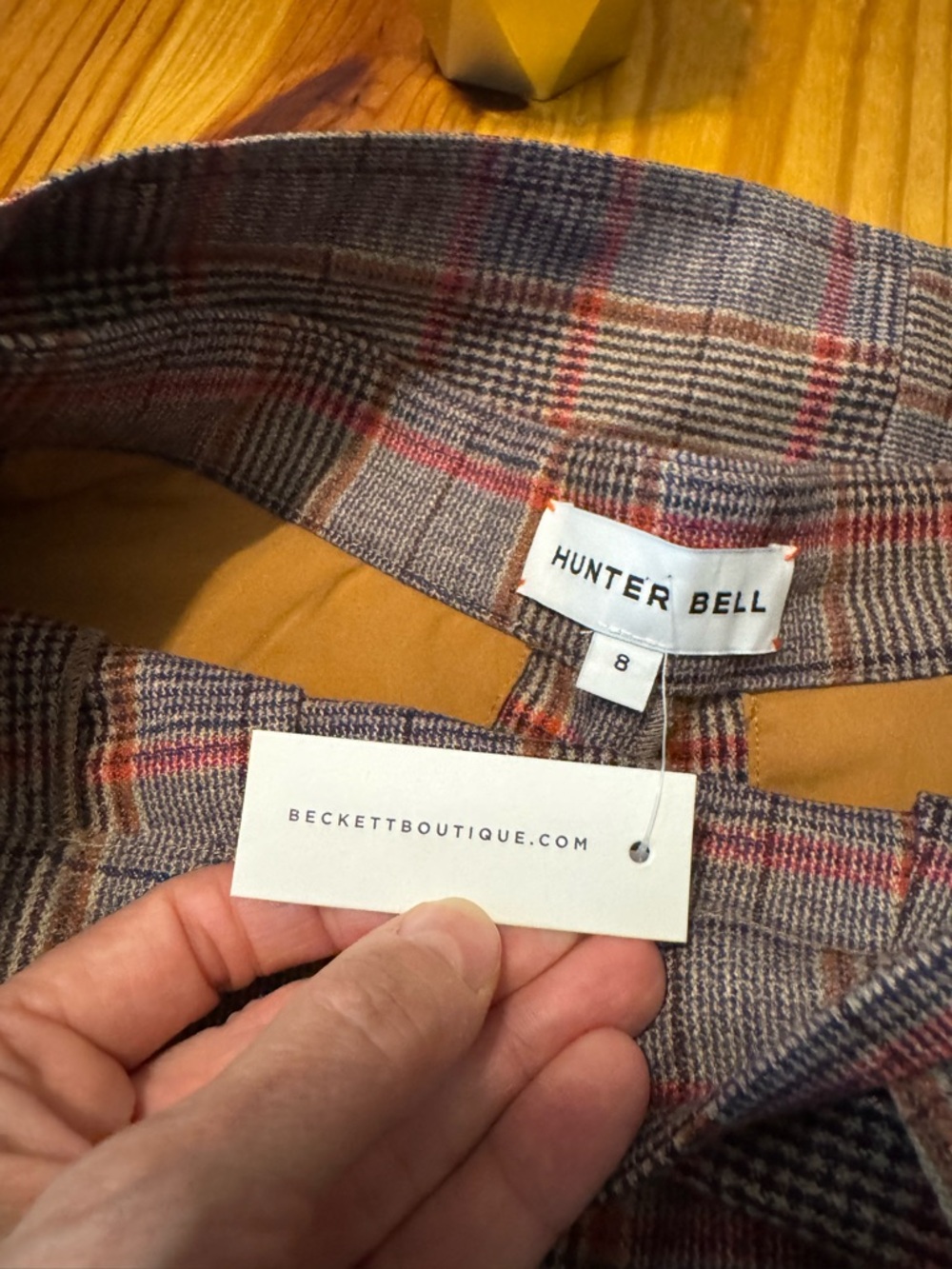 NWT Hunter Bell Ashton Short Tie Waist Prestige Plaid High Waist Women’s SIZE 8 - Picture 3 of 10